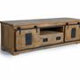 TV stands - Industrial style mango wood TV cabinet with two doors - GINER Y COLOMER