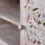 TV stands - Mango wood TV cabinet and aged white metal legs - GINER Y COLOMER