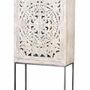 Sideboards - Mango wood display case, white and aged gray metal legs - GINER Y COLOMER
