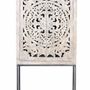 Sideboards - Mango wood display case, white and aged gray metal legs - GINER Y COLOMER
