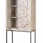 Sideboards - Mango wood display case, white and aged gray metal legs - GINER Y COLOMER