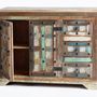 Sideboards - Sideboard in recycled wood and multicolored metal details - GINER Y COLOMER