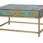 Tables basses - Table basse en manguier et pieds en métal doré et multicolore - GINER Y COLOMER