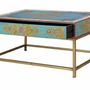 Tables basses - Table basse en manguier et pieds en métal doré et multicolore - GINER Y COLOMER