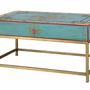 Tables basses - Table basse en manguier et pieds en métal doré et multicolore - GINER Y COLOMER