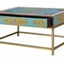 Tables basses - Table basse en manguier et pieds en métal doré et multicolore - GINER Y COLOMER