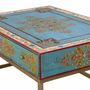 Tables basses - Table basse en manguier et pieds en métal doré et multicolore - GINER Y COLOMER