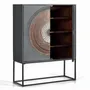 Sideboards - Mango wood display case with gray and brown metal legs - GINER Y COLOMER