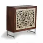 Sideboards - 2-door sideboard in carved mango wood and silver leaf - GINER Y COLOMER