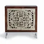 Sideboards - 2-door sideboard in carved mango wood and silver leaf - GINER Y COLOMER