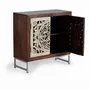 Sideboards - 2-door sideboard in carved mango wood and silver leaf - GINER Y COLOMER