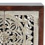 Buffets - Buffet 2 portes en bois de manguier sculptée et feuille d'argent - GINER Y COLOMER