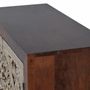 Buffets - Buffet 2 portes en bois de manguier sculptée et feuille d'argent - GINER Y COLOMER