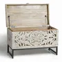 Boîtes de rangement - Coffre en manguier et pieds en métal blanc vieilli - GINER Y COLOMER