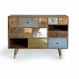 Chests of drawers - Mango wood chest of drawers with drawers in different textures - GINER Y COLOMER