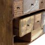 Commodes - Commode en bois de manguier avec tiroirs de différentes textures - GINER Y COLOMER
