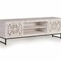 TV stands - TV cabinet in carved mango wood and metal - GINER Y COLOMER