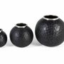 Vases - Ensemble de trois vases en métal gris foncé - GINER Y COLOMER