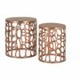 Tables basses - Lot de 2 tables en métal et finition en cuivre vieilli - GINER Y COLOMER