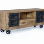 TV stands - TV cabinet in mango wood and natural metal - GINER Y COLOMER