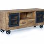 Meubles TV - Meuble TV en bois de manguier et métal naturel - GINER Y COLOMER
