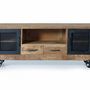 Meubles TV - Meuble TV en bois de manguier et métal naturel - GINER Y COLOMER