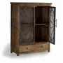 Sideboards - Aged brown mango wood display case - GINER Y COLOMER