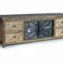 TV stands - TV cabinet in aged brown mango wood and metal - GINER Y COLOMER