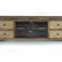 Meubles TV - Meuble TV en bois manguier marron vieilli et métal - GINER Y COLOMER