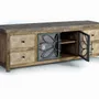 TV stands - TV cabinet in aged brown mango wood and metal - GINER Y COLOMER