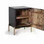 Night tables - Bedside table in dark walnut mango wood and metal - GINER Y COLOMER