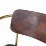 Chaises - Chaise en bois manguier marron et cuir noir - GINER Y COLOMER