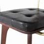 Chaises - Chaise en bois manguier marron et cuir noir - GINER Y COLOMER