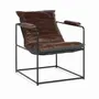 Fauteuils - Fauteuil cuir marron et métal - GINER Y COLOMER
