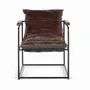 Fauteuils - Fauteuil cuir marron et métal - GINER Y COLOMER