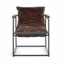 Armchairs - Brown leather and metal armchair - GINER Y COLOMER