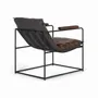 Fauteuils - Fauteuil cuir marron et métal - GINER Y COLOMER