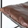 Armchairs - Brown leather and metal armchair - GINER Y COLOMER