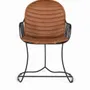 Chaises - Ensemble de 2 chaises tapissées de cuir marron naturel - GINER Y COLOMER