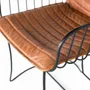 Chaises - Ensemble de 2 chaises tapissées de cuir marron naturel - GINER Y COLOMER