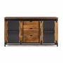 Sideboards - Sideboard in mango wood and black metal - GINER Y COLOMER