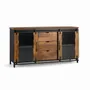 Sideboards - Sideboard in mango wood and black metal - GINER Y COLOMER