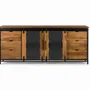 Sideboards - Sideboard in mango wood and black metal - GINER Y COLOMER