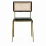Chaises - Lot de 2 chaises en cuir et rotin - GINER Y COLOMER