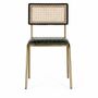 Chaises - Lot de 2 chaises en cuir et rotin - GINER Y COLOMER