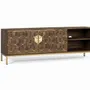 TV stands - TV cabinet in mango wood, walnut and gold metal - GINER Y COLOMER