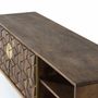 Meubles TV - Meuble TV en bois manguier noyer et métal doré - GINER Y COLOMER