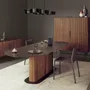 Dining Tables - Magino — Natural stone and fluted wood dining table - LIVINGSTONE