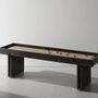 Game tables - Shuffleboard Table — Solid oak, leather and cast iron game table - LIVINGSTONE