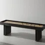 Game tables - Shuffleboard Table — Solid oak, leather and cast iron game table - LIVINGSTONE